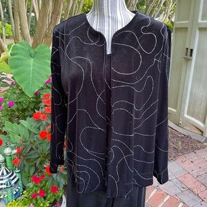 Chico’s black velvet Evening tank and jacket, size 2